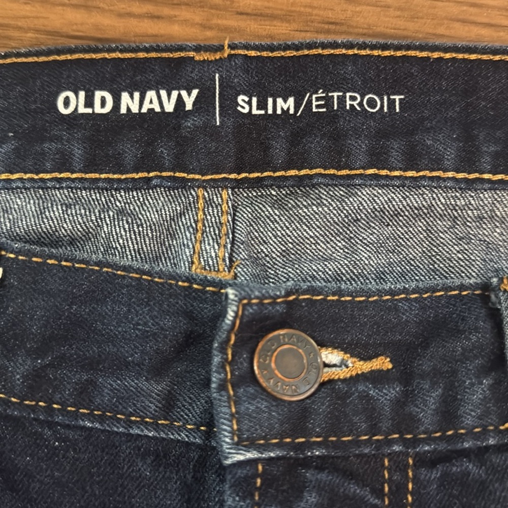Old Navy Men's Slim Fit Jeans - Dark Blue - Picture 7 of 8